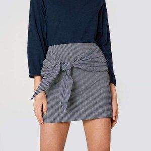 Mango gingham mini skirt with knot detail